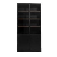Leen Bakker   Wandkast Virgil Zwart 220x110x40cm   Wandkasten   Zwart   Mdf