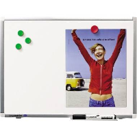 Legamaster Whiteboard (b x h) 450 mm x 300 mm Wit geÃ«mailleerd Incl. Opbergbakje, Incl. Boardmarker