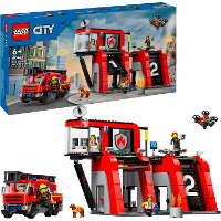 LEGO City   Brandweerkazerne en brandweerauto Constructiespeelgoed