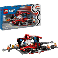 LEGO City   F1 pitstop en pitcrew met Ferrari auto constructiespeelgoed 60443