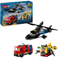 LEGO City   Helikopter, brandweerauto en onderzeeër remix Constructiespeelgoed