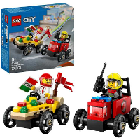 LEGO City   Raceautopakket: pizzabestelwagen vs. Brandweerauto Constructiespeelgoed