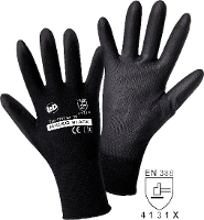 Leipold Doehle MICRO black Nylon PU 1151 L Werkhandschoen Nylon Maat (handschoen): 9, L EN 388:2016 Cat II 1 stuk(s)