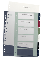 Leitz Register 1236 Style DIN A4 1 6 Polypropyleen Meerdere kleuren 6 tabbladen 1236 00 00