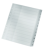 Leitz 1282 Register DIN A4, Bovenbreedte 1 12 Polypropyleen Grijs 12 tabbladen 12820000