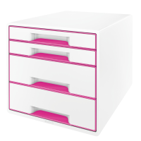 Leitz Wow Desk Cube 4 Laden Wit/rose