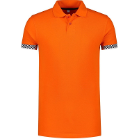 Grote maten oranje polo shirt racing/Formule 1 voor heren