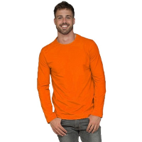 Lange mouwen/longsleeve stretch t shirt   oranje   heren   Herenkleding