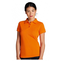 Lemon & Soda Oranje dames poloshirt   korte mouwen   100% katoen   200 grams   normal fit