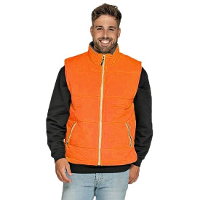 Oranje Lemon en Soda bodywarmer met fleece voor heren