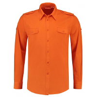 Oranje overhemd voor heren   Koningsdag   Katoen   lange mouwen
