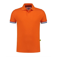Lemon & Soda oranje polo   grote maten   heren   shirt holland   slim fit