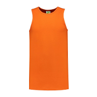 Sport singlet voor heren   oranje   mouwloos shirtje   katoen/elastaan   ademend
