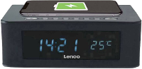 Lenco CR 580 FM Wekkerradio AUX, Bluetooth Accu laadfunctie Zwart