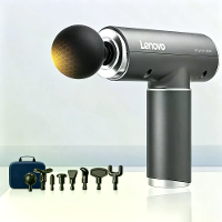 Lenovo Deep Tissue Massage Gun met opbergtas, 99 snelheidsniveaus, 8 massagehoofden, LCD scherm, Type C oplaadbaar, stil