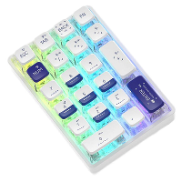 LEOBOG K21 Mini Tri Mode Mechanisch Toetsenbord met 21 Toetsen Transparant Numeriek Toetsenbord met Verlichting Draadloo