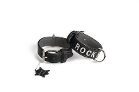 Leren Halsband Voor Hond Rockstar Zwart #95;_35x40 Cm