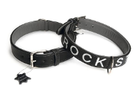Leren Halsband Voor Hond Rockstar Zwart #95;_45x80 Cm
