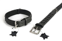 Leren Halsband Voor Hond Stud Grijs #95;_40x60 Cm