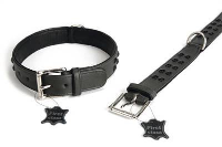 Leren Halsband Voor Hond Stud Grijs #95;_40x65 Cm