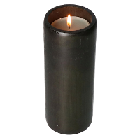 Lesli Living Kaarsenhouders/waxinelichtjes houders   bamboe   zwart   H20 cm