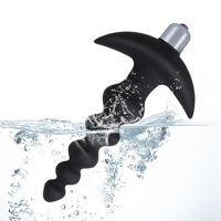 Body Safe Silicone Mute Waterproof 16 Modes Vibrating Anal Beadstoys For Male