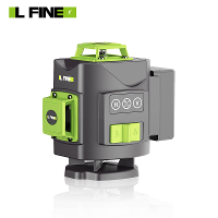 LFINE 4D 16 Lijn Groene Laserwaterpas Klasse II 515nm Zelfnivellerend ±1mm op 7m 30M Bereik 1200mAh Batterijen Multifunc