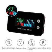 LiFePO4 Lithium batterijmonitor IPX7 waterdicht met beugel kleurendisplay 7 100V voor auto motorfiets golftrolley meter