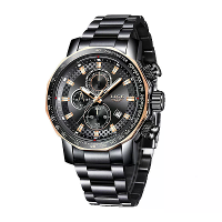 LIGE Heren Sporthorloges Grote Wijzerplaat Chronograaf Horloges Multifunctionele Zakelijke Casual Quartz Horloge Heren W