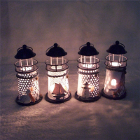 Lighthouse Iron Art Candle Holder Candlestick Candelabrum Mediterranean Style Home Decor