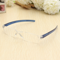 Lightweight Blue Rimless Resin Magnifying Reading Glasses Fatigue Relieve Strength 1.0 1.5 2.0 2.5 3.0