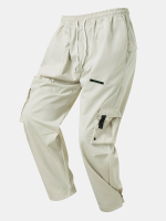 Heren Applique Utility Multi Pocket Platte Details Trekkoord Overall