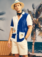 Heren Aquatisch Creatures Vacation Revere Collar Shirts met korte mouwen