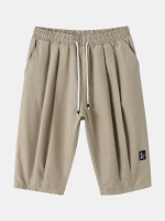 Heren Brief Applique Plooien Kuitlengte Vrijetijdsharembroek