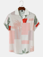 Heren Casual overhemden met korte mouwen en korte mouwen in Hawaii stijl