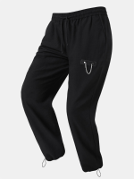 Heren effen kleur kettingdetails Casual broek met trekkoord