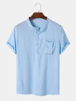 Heren effen kleur plooien zak Soft Alle bijpassende huidvriendelijke shirts