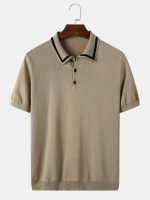 Heren gebreide elastische knopen Alle op elkaar afgestemde huidvriendelijke poloshirts
