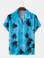 Heren Kokospalm Hawaii stijl Casual Huidvriendelijk Alle Matched Soft Shirts