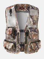Heren mesh patchwork gilets met ritssluiting in campingstijl