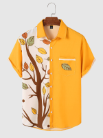 Heren Tekenfilm Boom Print Front Knopen Soft Ademende Casual Shirts
