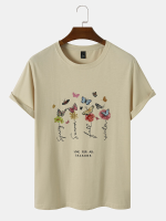 Heren Vlinder & schetsen Letterprint Vrije tijd Alle op elkaar afgestemde huidvriendelijke T shirts