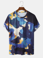 Mannen Camouflage Zoom Manchet Sierlijk Vrije tijd Alle Matched T Shirts
