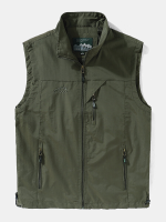 Mouwloze gilets met geborduurde rits voor heren