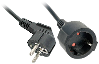 LINDY 30244 Stroom Verlengkabel Zwart 3 m H05VV F 3G 1,5 mm²