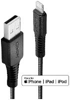 LINDY 31290 USB kabel USB 2.0 Apple Lightning stekker, USB A stekker 0.50 M Zwart