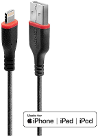 LINDY 31291 USB kabel USB 2.0 Apple Lightning stekker, USB A stekker 1.00 M Zwart