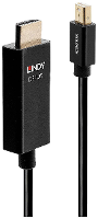 LINDY 40922 DisplayPort kabel Aansluitkabel Mini DisplayPort stekker, HDMI A stekker 2.00 M Zwart