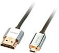 LINDY 41680 HDMI kabel HDMI Aansluitkabel HDMI A stekker, HDMI micro D stekker 0.50 M Grijs 4K UHD, OFC kabel, Rond, Afgeschermd (dubbel), Extreem dun,