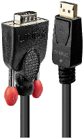 LINDY 41941 DisplayPort kabel Aansluitkabel DisplayPort stekker, VGA stekker 9 polig 1.00 M Zwart